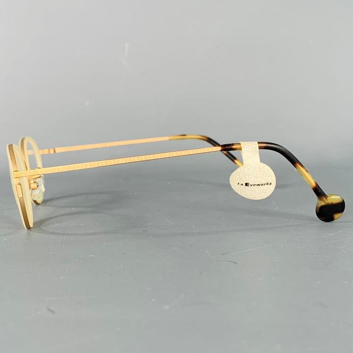 L.A.EYEWORKS Jenna Gold Metal Round Glasses Frames