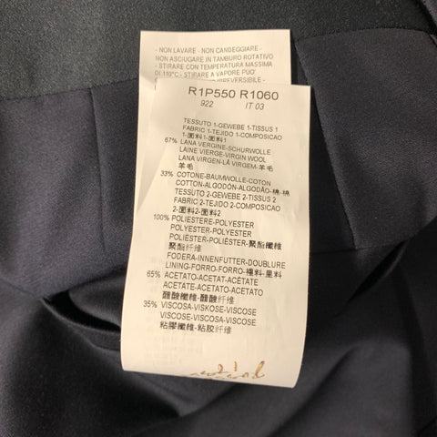 EMPORIO ARMANI Size 34 Black Wool Cotton Tuxedo Dress Pants