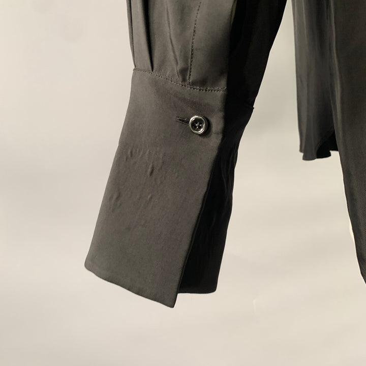 JIL SANDER Size XS Black Viscose Pleated Shirt