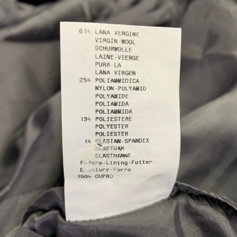 EMPORIO ARMANI Taille 46 Gris Noir Mélange de Laine Revers Cranté Veste de Sport
