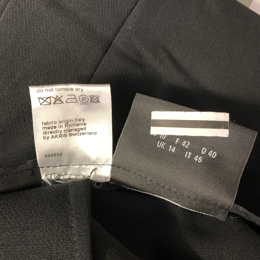 AKRIS Size 10 Black Wool Polyamide Pants