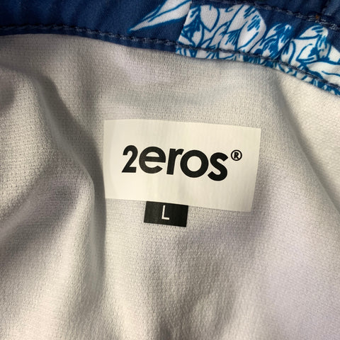 2EROS Size L Blue White & Red Abstract Swim Brief Shorts