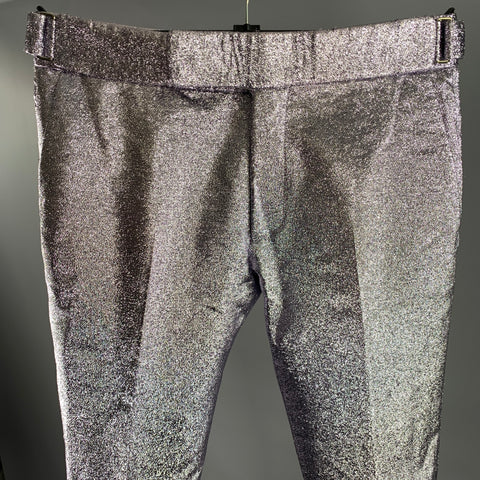 TOM FORD Size 30 Purple Metallic Polyester Silk Pants