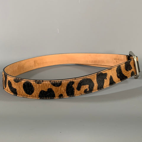 ACNE STUDIOS Brown Black Leopard Pony Leather Belt