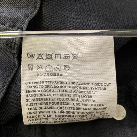 ACNE Size 32 ACE UPS BLACK Black Cotton Blend Skinny Jeans