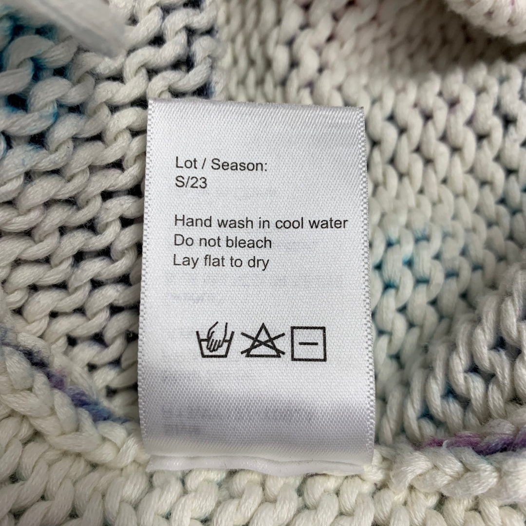 R13 Size XS SS23 Multi-Color Cotton Tie Dye Oversized Distressed Cardigan