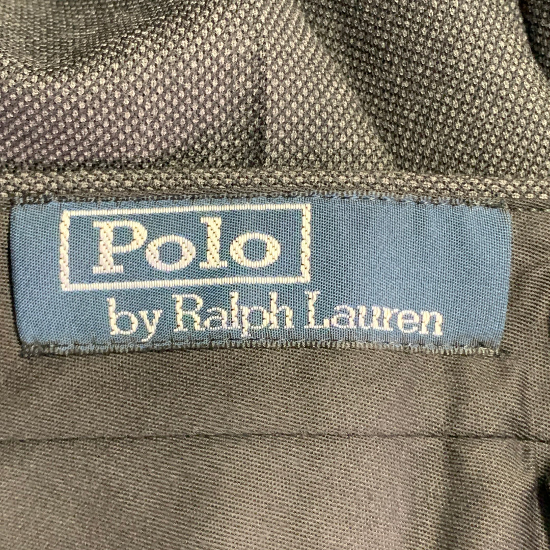 POLO by RALPH LAUREN Size XL Charcoal Grey Woven Virgin Wool Tapered Zip Fly Dress Pants