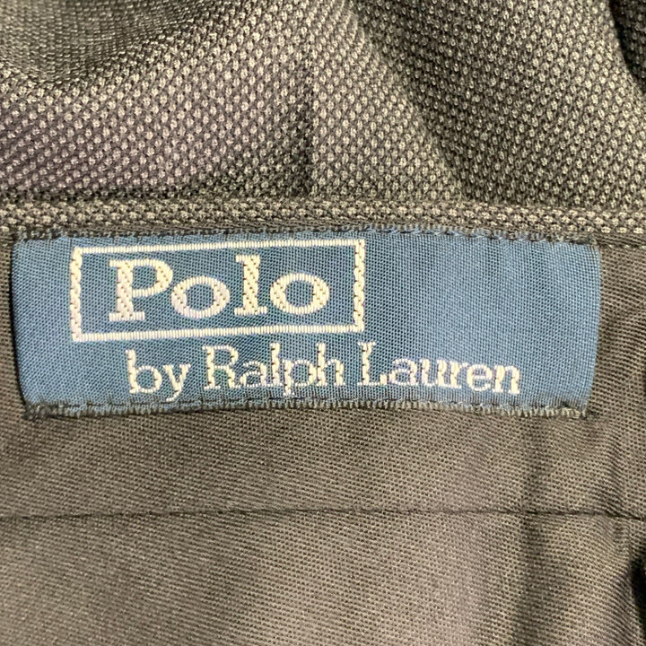 POLO by RALPH LAUREN Size XL Charcoal Grey Woven Virgin Wool Tapered Zip Fly Dress Pants