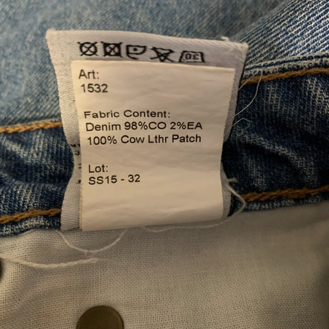 R13 Size 27 Blue R13WM0086 Cotton Blend Relaxed Jeans