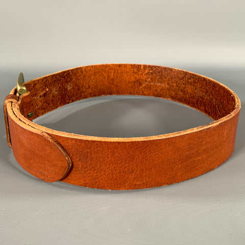 RALPH LAUREN Waist Size 28 Brown Gold 2221110-250 Leather Belt