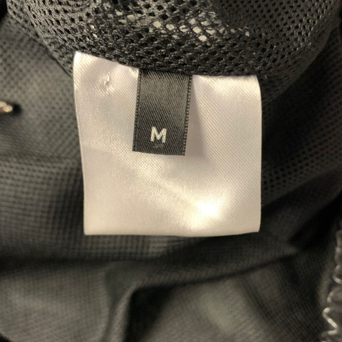 AMI Size M Black Leather Hooded Pullover