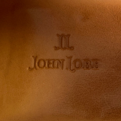 JOHN LOBB Size 8.5 Orange Perforated Leather Lace-Up Shoes