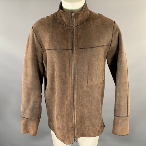JIL SANDER Size M Beige Brown Cotton Layered Suede Lined Jacket