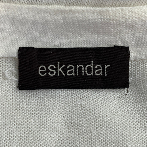 ESKANDAR Taille L Pull ample en tricot de lin et coton crème