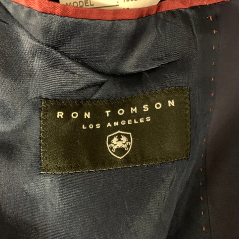 RON TOMSON Size 52 Navy Lace Viscose Blend Tuxedo Sport Coat