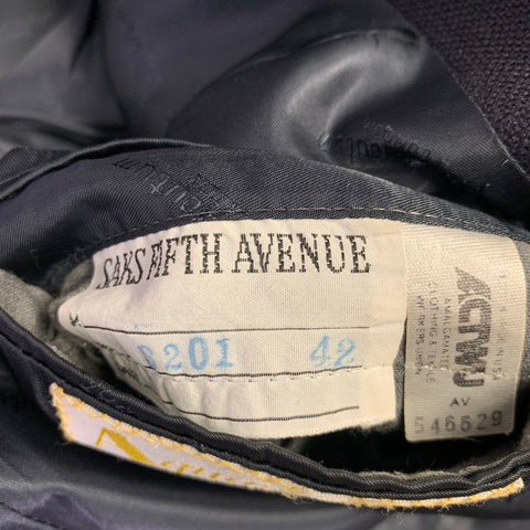 AQUASCUTUM Size 42 Navy Wool Single Breasted Sport Coat