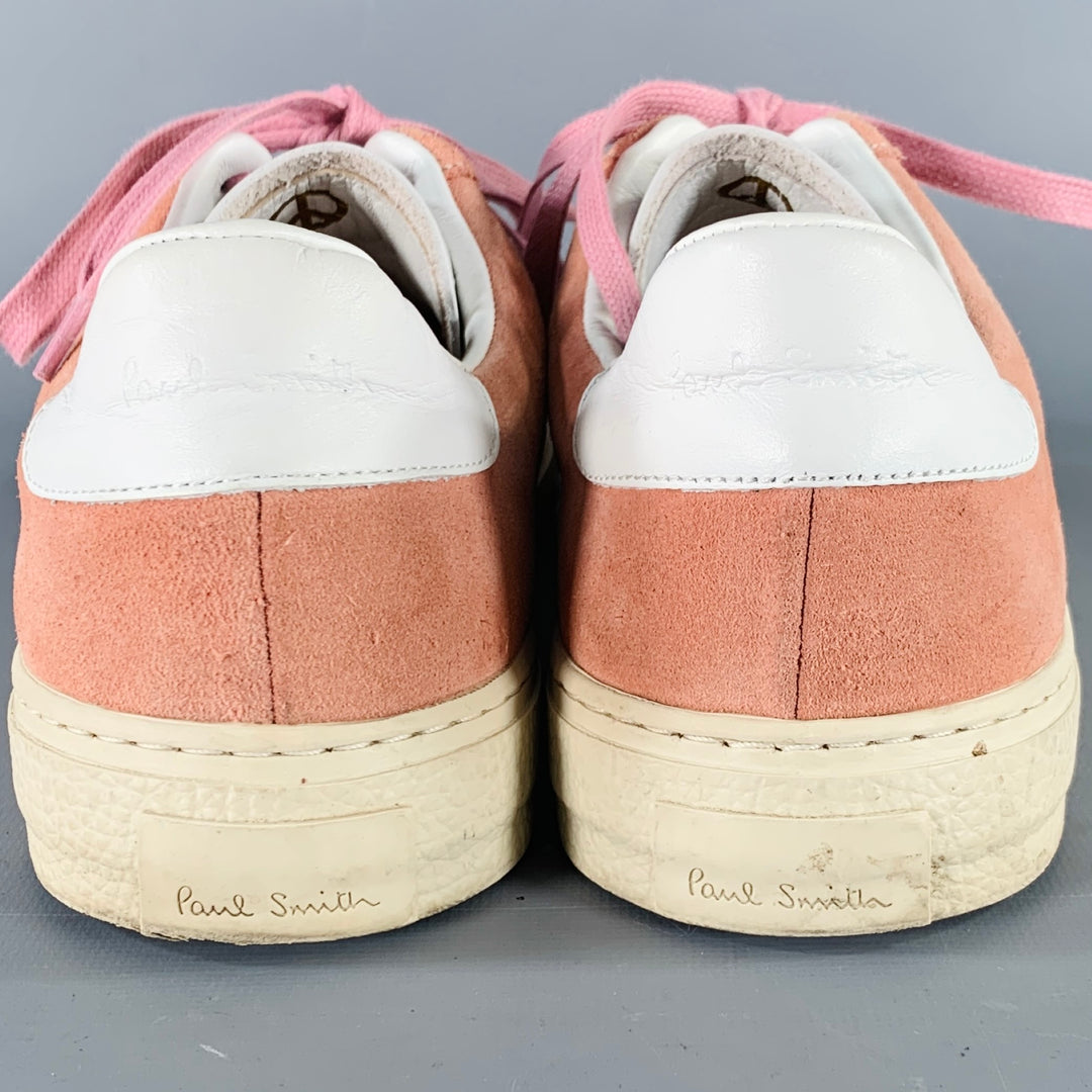 PAUL SMITH Size 9 Levon Pink White Suede Leather Low Top Sneakers