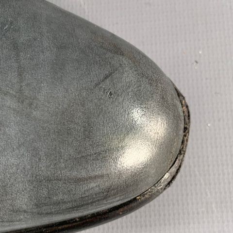 DOLCE & GABBANA Size 10.5 Grey Leather Derby Lace-Up Shoes