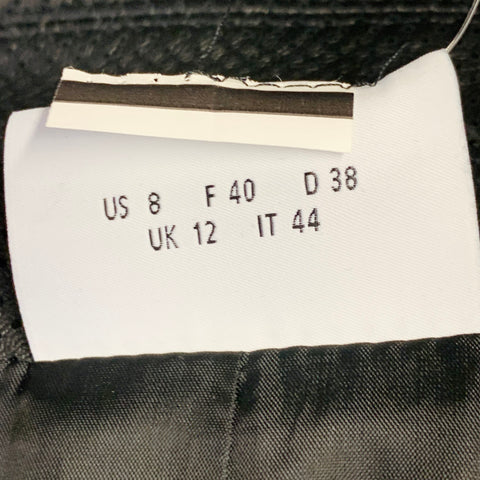 AKRIS Size 8 Black Perforated Lambskin Leather Zip Up Vest
