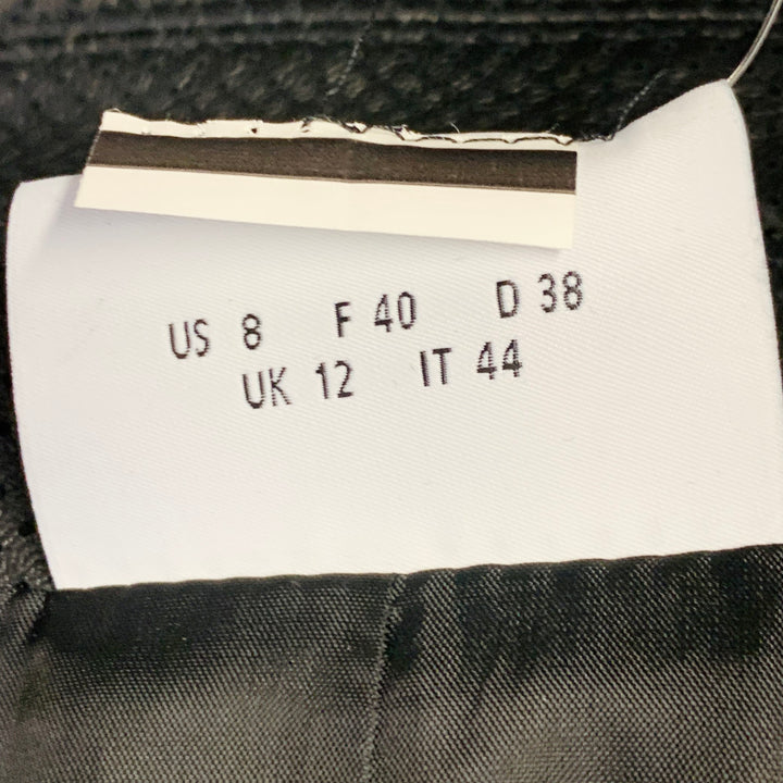 AKRIS Size 8 Black Perforated Lambskin Leather Zip Up Vest