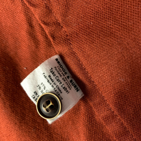 BRIDGE & BURN Size M Orange Burnt orange Cotton Button Up Long Sleeve Shirt