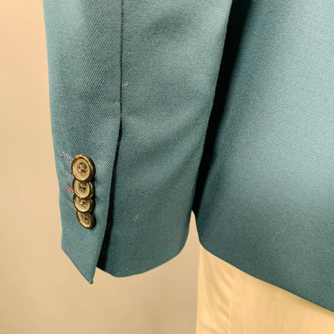 PAUL SMITH Size 42 Green Wool Notch Lapel Sport Coat