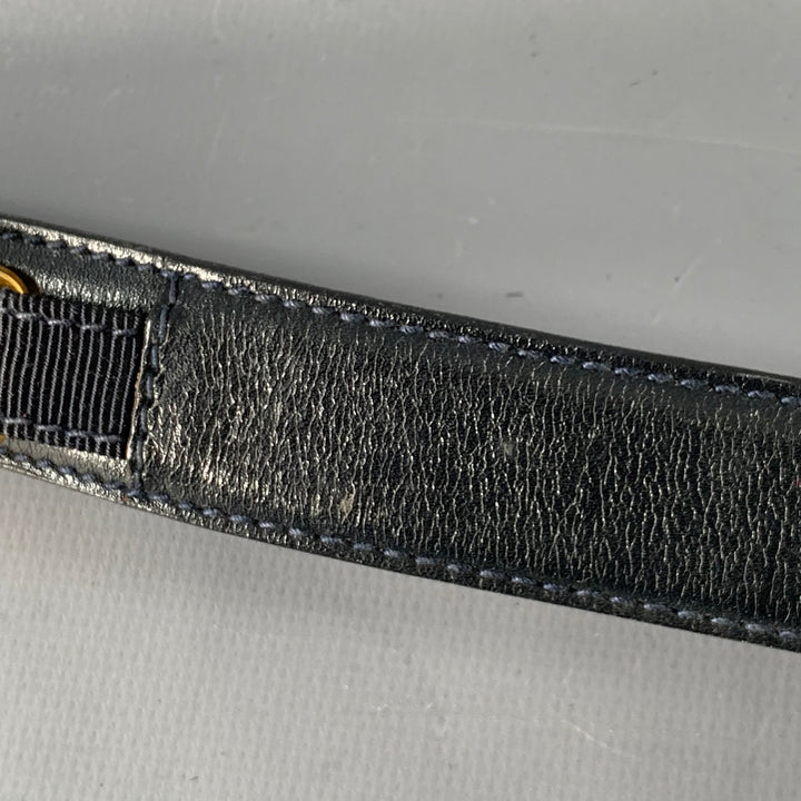 SALVATORE FERRAGAMO Size 29 Black Gold Logo Leather Belt