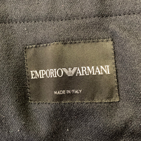 EMPORIO ARMANI Size 34 Navy Ribbed Wool Polyamide Jacket