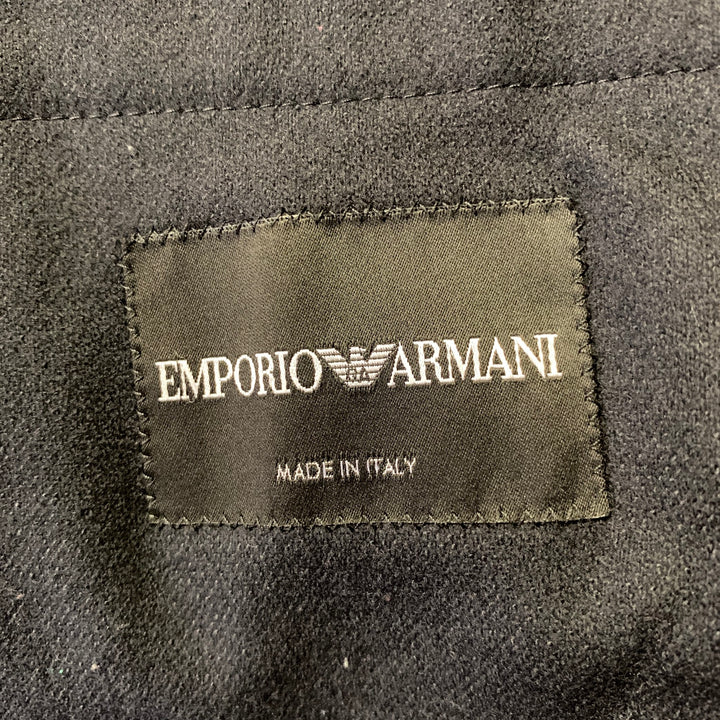 EMPORIO ARMANI Size 34 Navy Ribbed Wool Polyamide Jacket