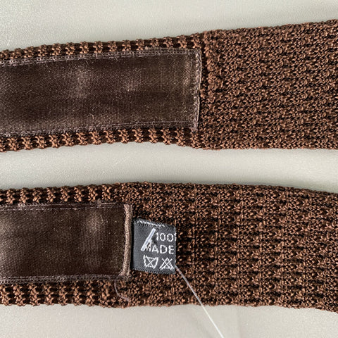 BRIONI Brown Knitted Silk Tie