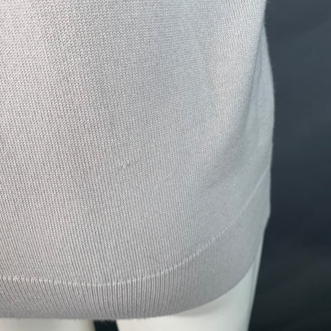 REISS Size M Grey Stone Textured Geometric Acrylic Blend Jersey Half Placket Polo