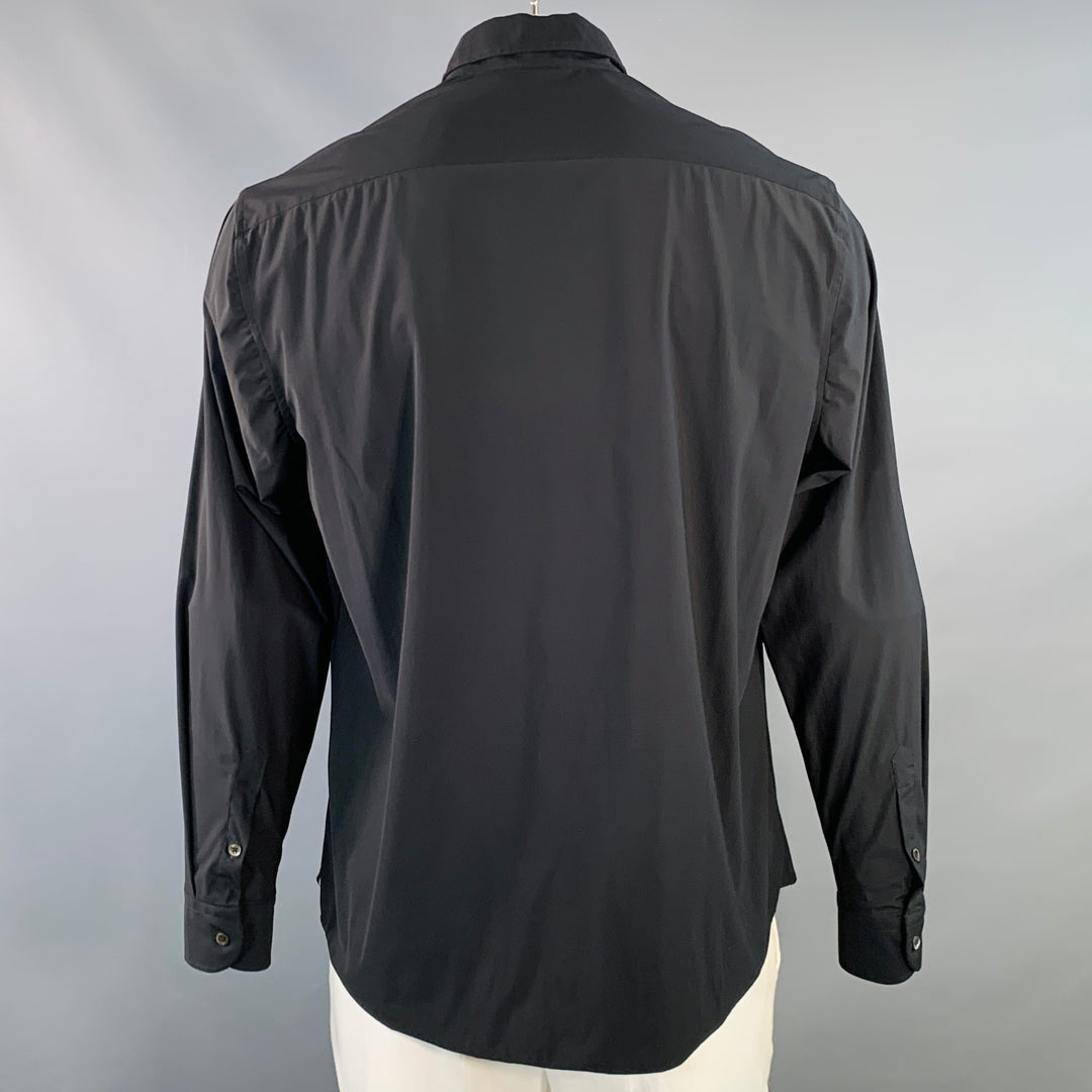 EMPORIO ARMANI Size XXL Black Polyamide Blend Long Sleeve Shirt