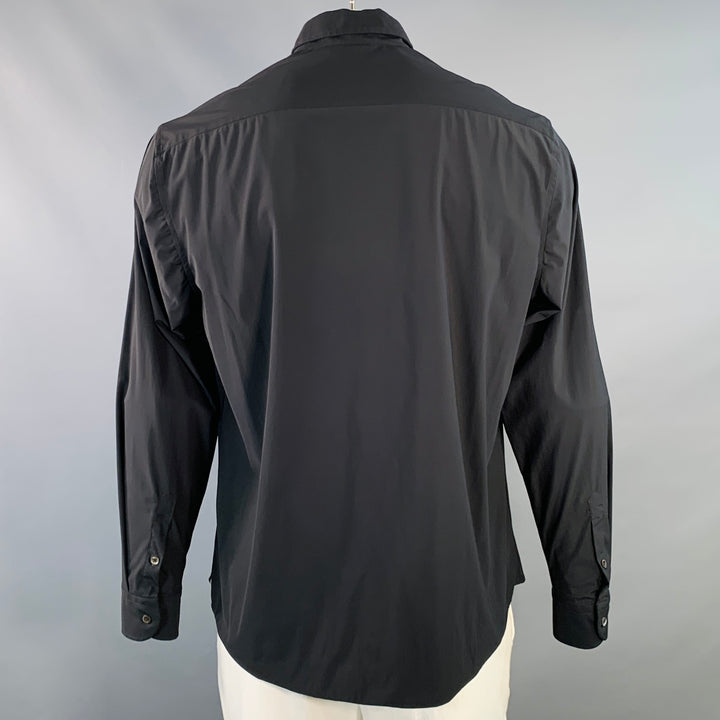 EMPORIO ARMANI Size XXL Black Polyamide Blend Long Sleeve Shirt