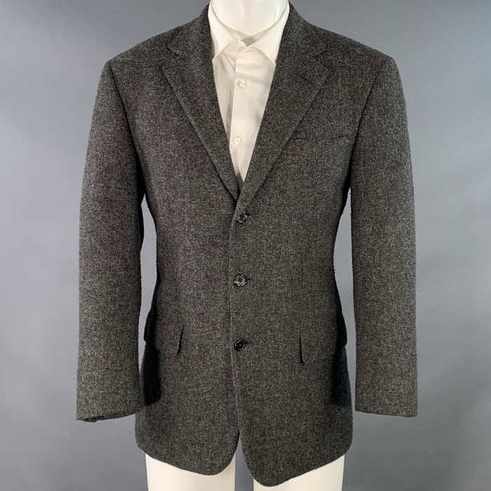 RALPH LAUREN Size 38 Regular Grey Black Heather Notch Lapel Sport Coat