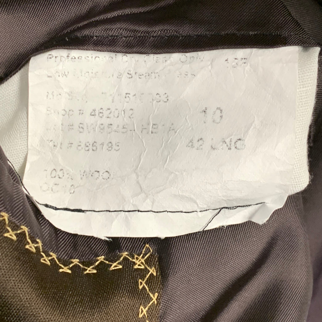 O'CONNELL'S Size 42 Long Brown Herringbone Wool Sport Coat