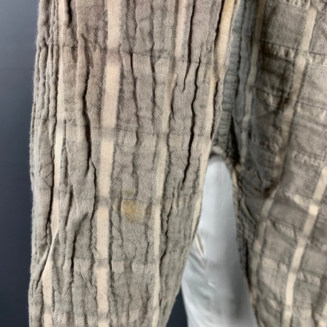 TENDER CO. Size L Grey Window Pane Cotton Patch Pockets Long Sleeve Shirt