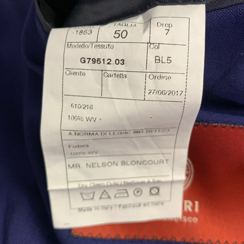 MAGARI Size 40 Blue Virgin Wool Notch Lapel Sport Coat