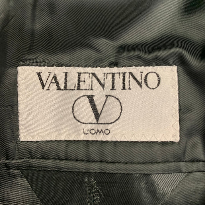 VALENTINO Size 43 Regular Grey Charcoal Virgin Wool Notch Lapel Suit