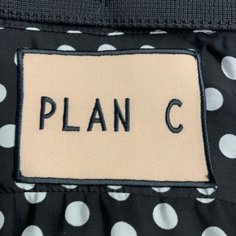 PLAN C Size XS Black White Viscose Polka Dot Oversized Shirt