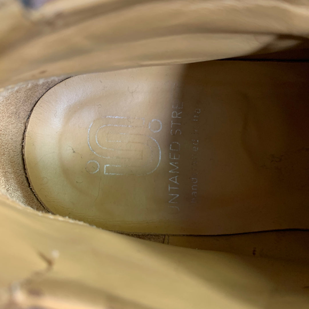 UNTAMED STREET Size 12 Brown Distressed Leather Lace Up Boots