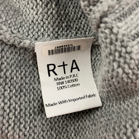 R t A Size S Silver Grey Cotton Studded Off-Shoulder Pullover