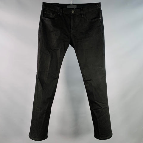 J.BRAND Size 32 Kane Black Cotton Blend Slim Straight Jeans