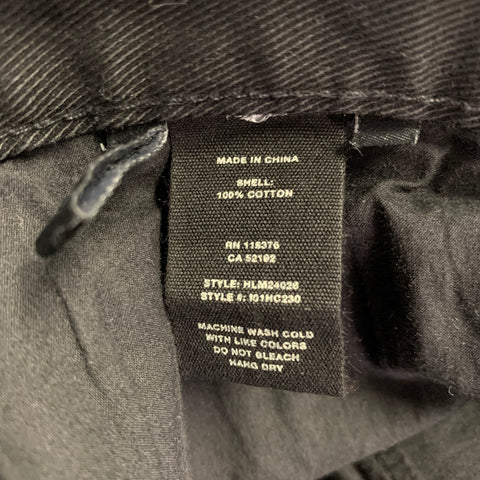 HELMUT LANG Size 38 Black Twill Cotton Distressed Jeans