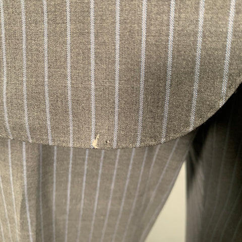ERMENEGILDO ZEGNA Size 46 Grey Blue Pinstripe Wool Suit