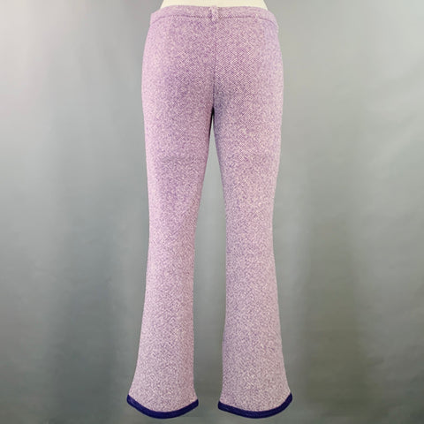D&G by DOLCE & GABBANA Size 26 Purple White Wool Blend Woven Flared Dress Pants