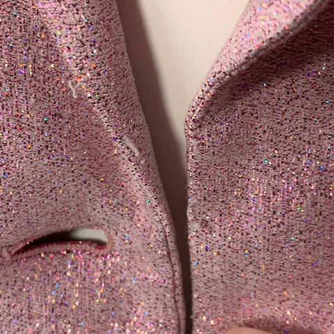 SIES MARJAN Size 6 Metallic Pink Polyester Blend Single Button Jacket Blazer