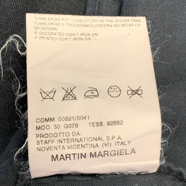 MARTIN MARGIELA Size 44 Navy Checkered Cotton Notch Lapel Suit