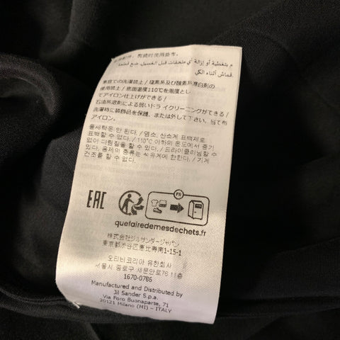 JIL SANDER Size S Black Viscose Cupro Button Up Shirt