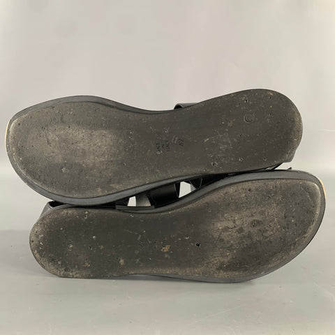 ANN DEMEULEMEESTER Size 9 Black Leather Strappy Sandals