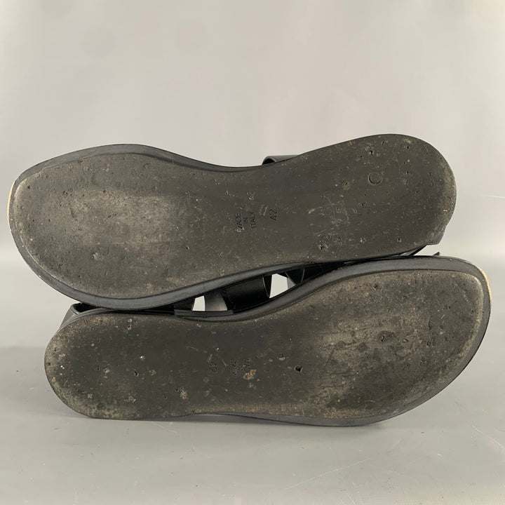 ANN DEMEULEMEESTER Size 9 Black Leather Strappy Sandals